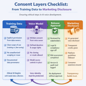 checklist of consent requirements for AI music workflows