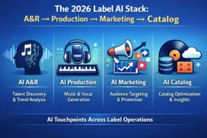 diagram showing AI touchpoints across label operations