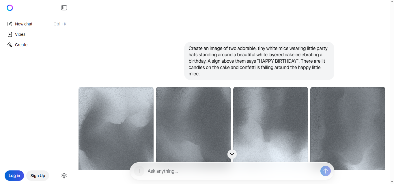 Meta AI chatbot interface screenshot inside social media platform showing AI chat and image generation features