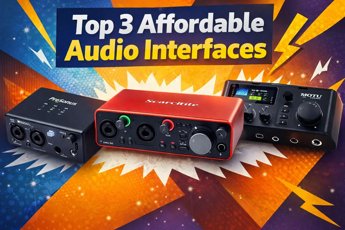 Top 3 budget audio interfaces under $200 for home studio beginners with pro sound quality setup